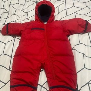 Red Columbia snow suit, size 12 infant